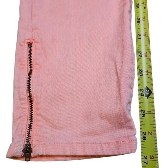 Tommy Hilfiger 8 Pink Skinny Ankle Crop Bottom Zip Jeans - Picture 6 of 8